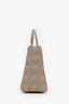 Christian Dior 2022 Taupe Grained Cannage Calfskin Medium Lady Dior Bag With Strap