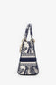 Christian Dior 2022 Navy/White Jacquard D-Lite Medium Top Handle With Strap