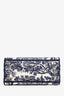 Christian Dior 2022 Navy/White Jacquard D-Lite Medium Top Handle With Strap