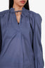 Joie Blue Linen Ruffled Blouse Size S