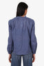 Joie Blue Linen Ruffled Blouse Size S