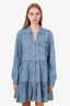 Veronica Beard Blue Denim Ruffled Mini Dress Size 10