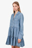 Veronica Beard Blue Denim Ruffled Mini Dress Size 10