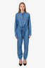Xirena Blue Denim Slouchy Long Sleeve Jumpsuit Size M