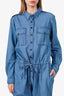Xirena Blue Denim Slouchy Long Sleeve Jumpsuit Size M