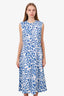Marni Blue Printed Cotton Mini Dress Size 46