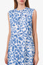 Marni Blue Printed Cotton Mini Dress Size 46