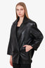 Saint Laurent Black Leather Biker Jacket Size 34