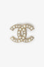 Pre-Loved Chanel™ Gold Tone Crystal Pearl CC Brooch