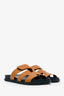 Hermès Gold/Black Leather 'Chypre' Sandals Size 39.5
