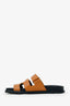 Hermès Gold/Black Leather 'Chypre' Sandals Size 39.5