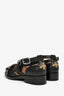 Gucci Black Perforated Leather Buckle Detail Loafers Size 36