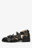 Gucci Black Perforated Leather Buckle Detail Loafers Size 36