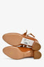 Chloe Brown Leather Bow Detail Block Heels Size 37