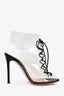 Gianvito Rossi PVC/Black Leather 'Helmut' Lace Up Heels Size 36.5