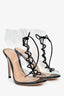 Gianvito Rossi PVC/Black Leather 'Helmut' Lace Up Heels Size 36.5