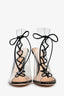 Gianvito Rossi PVC/Black Leather 'Helmut' Lace Up Heels Size 36.5