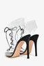 Gianvito Rossi PVC/Black Leather 'Helmut' Lace Up Heels Size 36.5