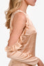 Cushnie Et Ochs Rose Gold Silk Cold Shoulder Long Sleeve Blouse Size 2