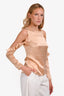 Cushnie Et Ochs Rose Gold Silk Cold Shoulder Long Sleeve Blouse Size 2