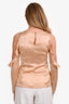Cushnie Et Ochs Rose Gold Silk Cold Shoulder Long Sleeve Blouse Size 2