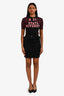 Moschino Couture Black Wool Mini Skirt With Pleated Clip On Panel Size 2