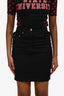 Moschino Couture Black Wool Mini Skirt With Pleated Clip On Panel Size 2