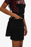 Moschino Couture Black Wool Mini Skirt With Pleated Clip On Panel Size 2