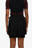 Moschino Couture Black Wool Mini Skirt With Pleated Clip On Panel Size 2