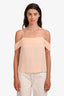 T Alexander Wang Blush Pink Silk Pleated Neckline Top Size 2