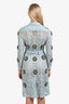 Burberry Prorsum 2016 Runway Light Blue Crystal Embellished Cotton Trench Coat Size 40