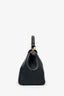 Fendi Black Soft Leather Small 'Peekaboo' Bag With Strap