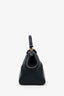 Fendi Black Soft Leather Small 'Peekaboo' Bag With Strap