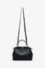 Fendi Black Soft Leather Small 'Peekaboo' Bag With Strap