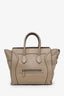 Celine Taupe Grained Leather Mini Luggage Tote