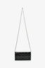Christian Dior 2014 Black Cannage Patent Leather Lady Wallet On Chain