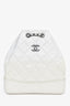 Pre-Loved Chanel™ 2017/18 White Leather/Patent Small Gabrielle Backpack