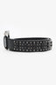Versace Black Leather Studded Belt Size 39