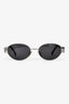 Celine Silver Metal Triomphe 01 Oval Sunglasses