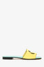 Gucci Yellow/Blue Suede Cut Out Interlocking G Sandals Size 38