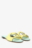 Gucci Yellow/Blue Suede Cut Out Interlocking G Sandals Size 38