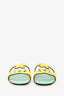 Gucci Yellow/Blue Suede Cut Out Interlocking G Sandals Size 38