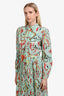 Maison Margiela 2020 Runway Blue/Multicolour Silk Printed Dress Size 42