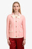 Gucci Pink Wool/Silk Blend Bow Detail Evening Jacket Size 42