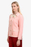 Gucci Pink Wool/Silk Blend Bow Detail Evening Jacket Size 42