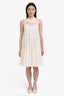 Prada 2022 White Mesh Tiered Sleeveless Mini Dress Size 40