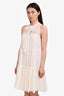 Prada 2022 White Mesh Tiered Sleeveless Mini Dress Size 40