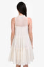 Prada 2022 White Mesh Tiered Sleeveless Mini Dress Size 40
