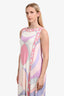 Emilio Pucci Pink/Purple Printed Sleeveless Midi Dress Size 6