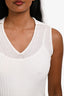 Pre-Loved Chanel™ White Cotton Ribbed Sleeveless Polo Shirt Size 34
